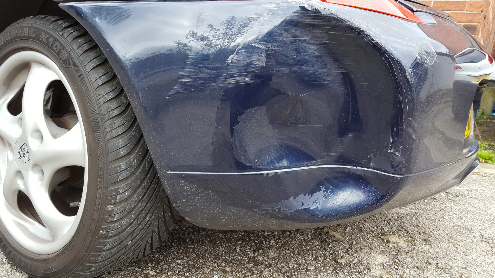 Rear bumper before repair